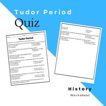 Tudor Period Quiz 